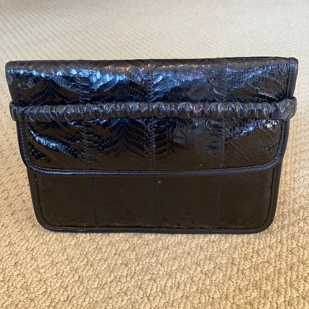 Susan Gail Black Genuine Snake Skin Bag